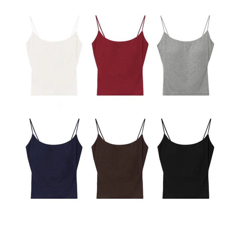 High-Elasticity Spaghetti-Strapped Femme Tank Topstrap Top