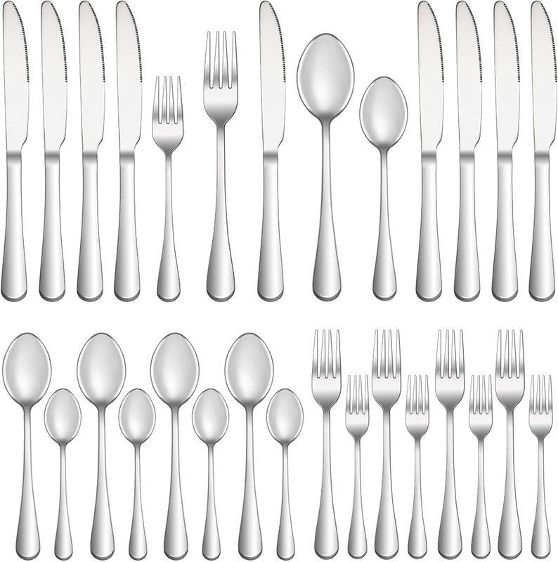 20 Piece Silverware Set For 4, Premium Stainless Steel Flatware, Mirror Polished Forks, Knives & Spoons, Dishwasher Safe