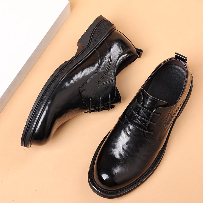 Leather Chaussures Genuine Leather Décontracté Business Formal Respirant With Thick Soles