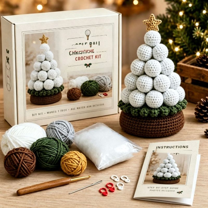 Sports Ball Christmas Tree Crochet Kit