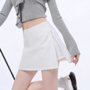 Side-Zip Slit Suit Taille Haute