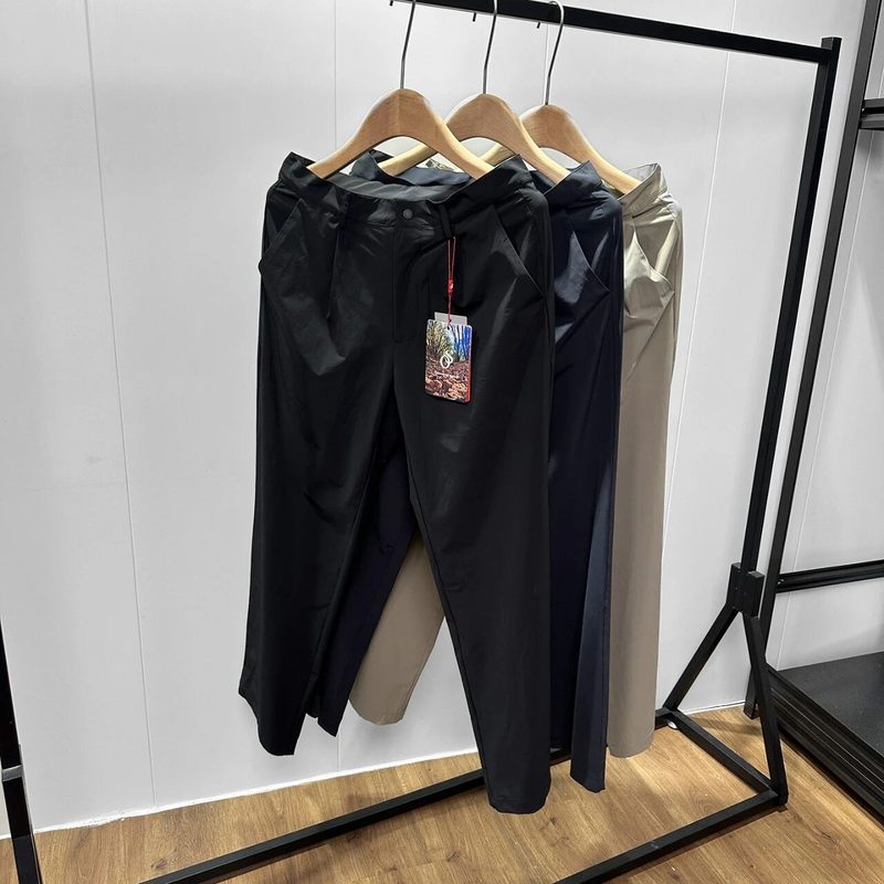 Homme Straight Leg Décontracté Pantalon High Elastic Séchage Rapide Respirant Functional Trousers Anti-Wrinkle Multi-Pocket Work Commuting Outdoor Hiking Travel Pantalon