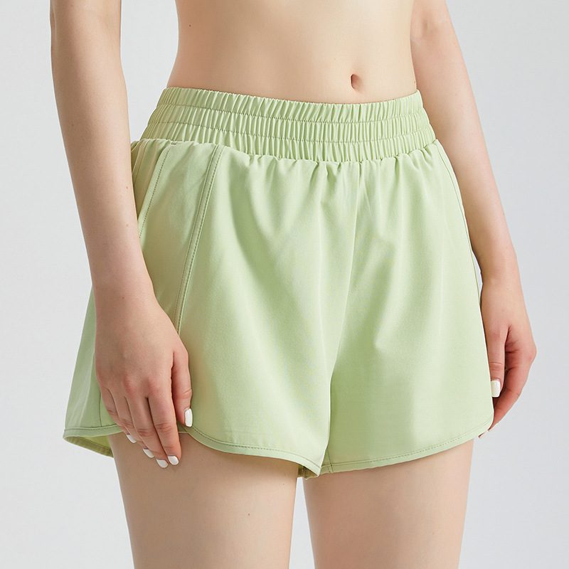 Fake Two-Piece Athletic Shorts, Séchage Rapide Anti-Chafing Ample Running Yoga Entraînement Shorts For Summer