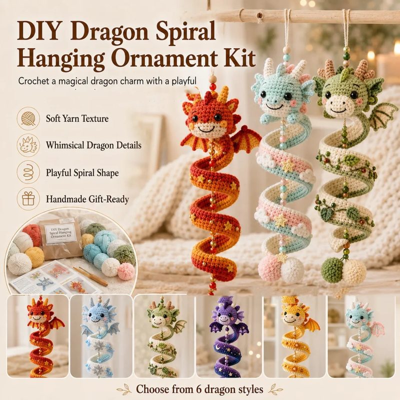 Dragon-Shaped Spiral Hanging Ornament Set