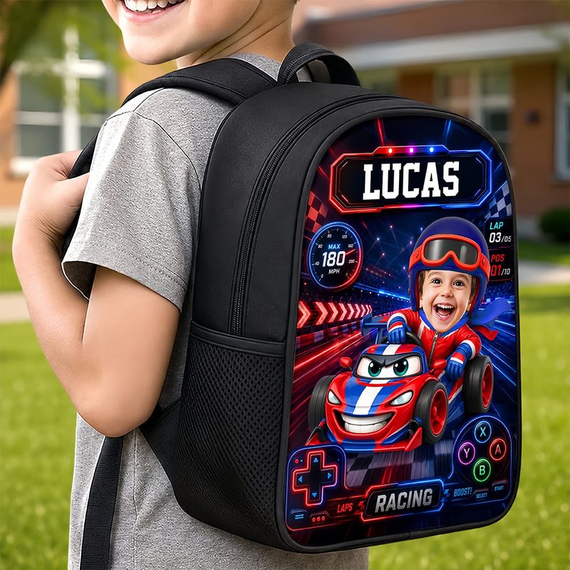 Custom Photo Enfant Front Imprimé Sac À Dos Personalized Back To School Gifts Cruising Into