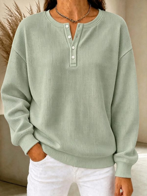Uni-Color Pullover Décontracté Top