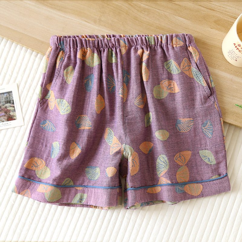 Femme Cotton Yarn-Dyed Jacquard Shorts For Sleeping