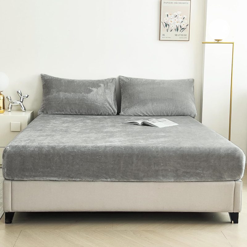Fitted Sheet And Pillowcase Three-Piece Set Warm And Extra-Thick