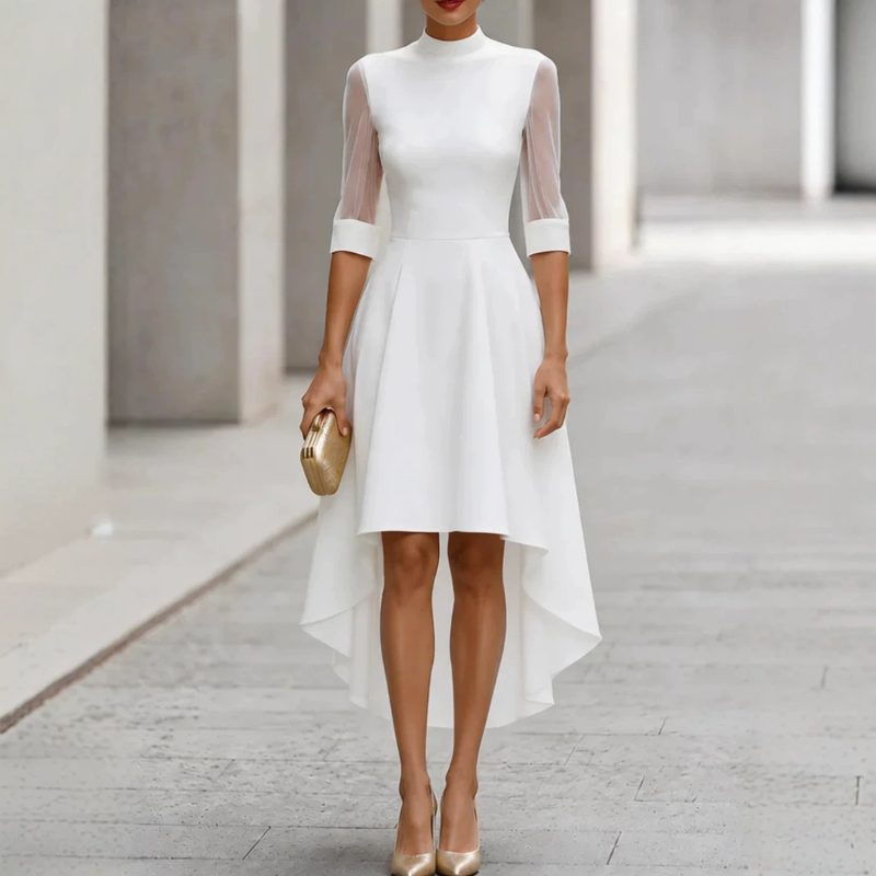 Robe en Maille Décontractée à Manches Mi-Longues pour Femme