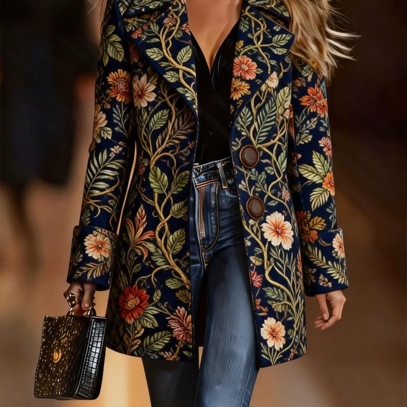 Jacquard Femme Textured Manches Longues Veste