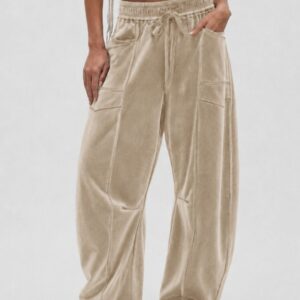 Décontracté Summer Wide-Leg Pantalon With Drawstring Waist And Décontracté Pantalon Shorts