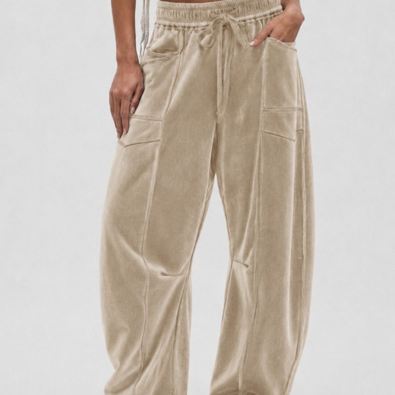 Décontracté Summer Wide-Leg Pantalon With Drawstring Waist And Décontracté Pantalon Shorts