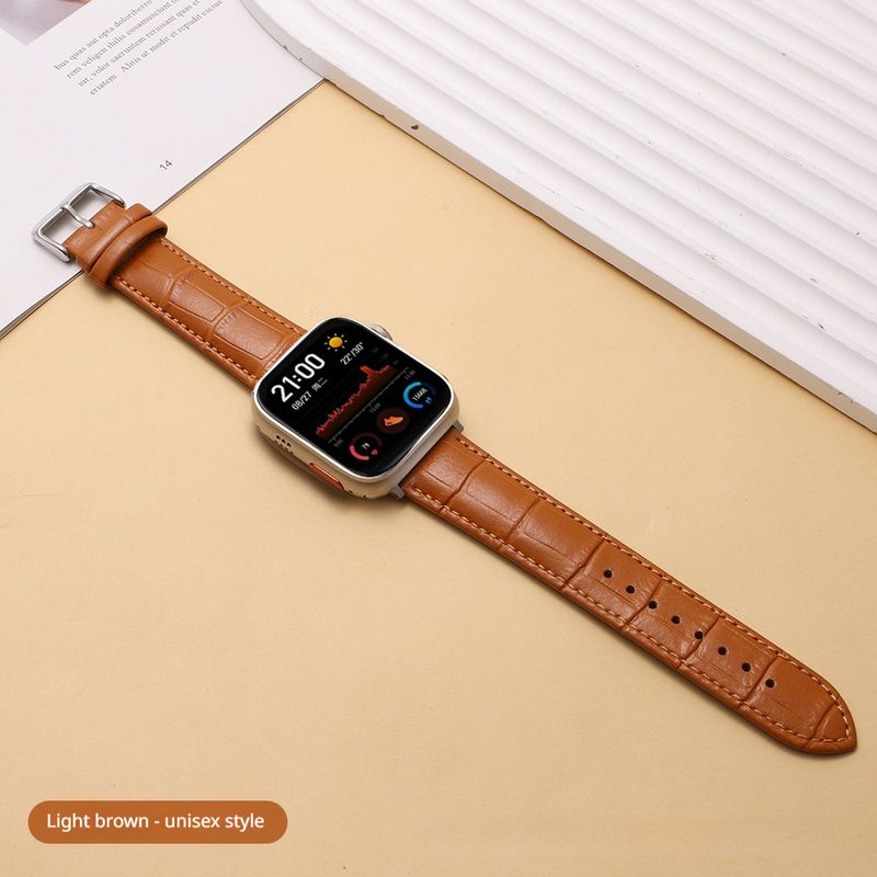 Uni-Colored Leather Sports Montre Strap