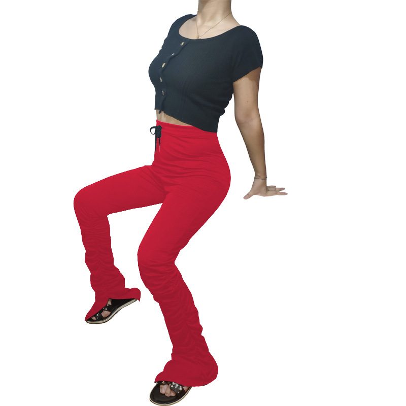 Hanging Beef Tendon Drawstring Cropped Leggings
