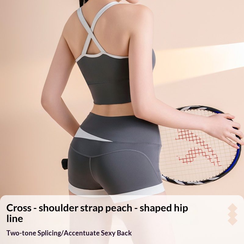 Summer Short Tight Suit Taille Haute Naked Feeling Entraînement Running Sports Fitness Yoga Clothes Séchage Rapide Beautiful Back